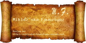 Miklóska Fausztusz névjegykártya